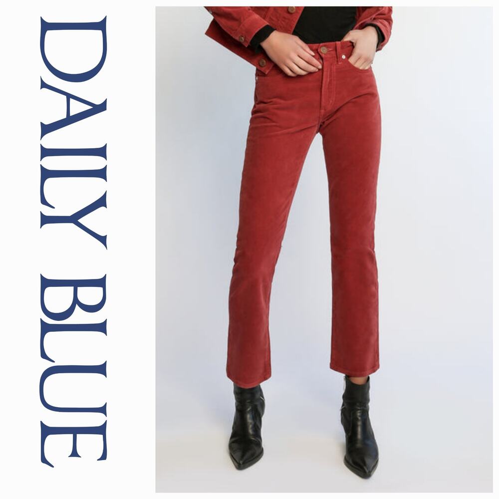 NWT‎ Daily Blue Manya Organic Cotton Velveteen Denim Jeans Sz. 25 Swing [Ruby]